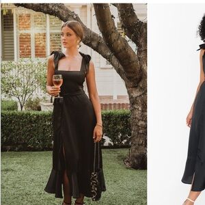 Claire Midi Dress Black Luxe Sateen